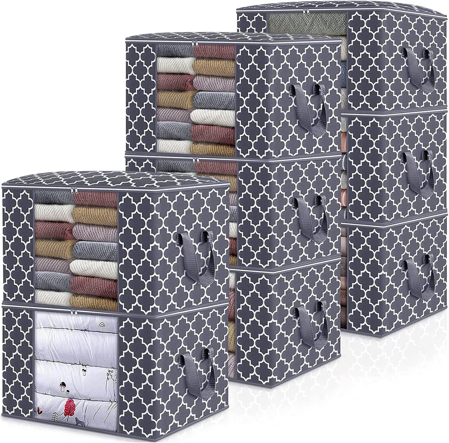 Bolsas almacenamiento ropa cama edredones plegable gris