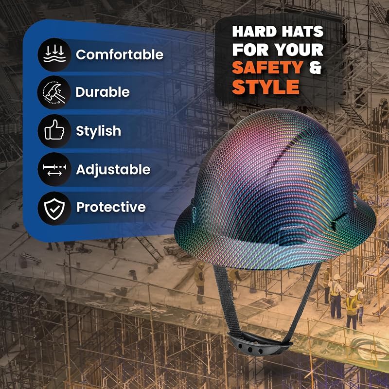 Casco OSHA ala completa con tatuaje acabado mate 6 puntos