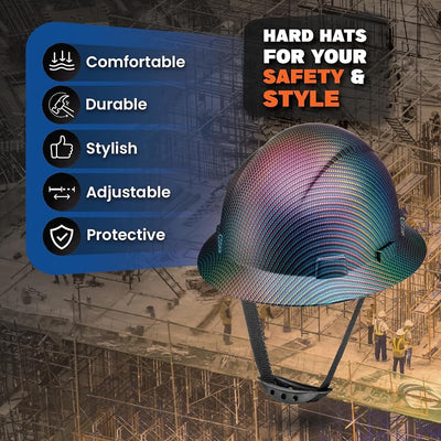 Casco OSHA ala completa con tatuaje acabado mate 6 puntos