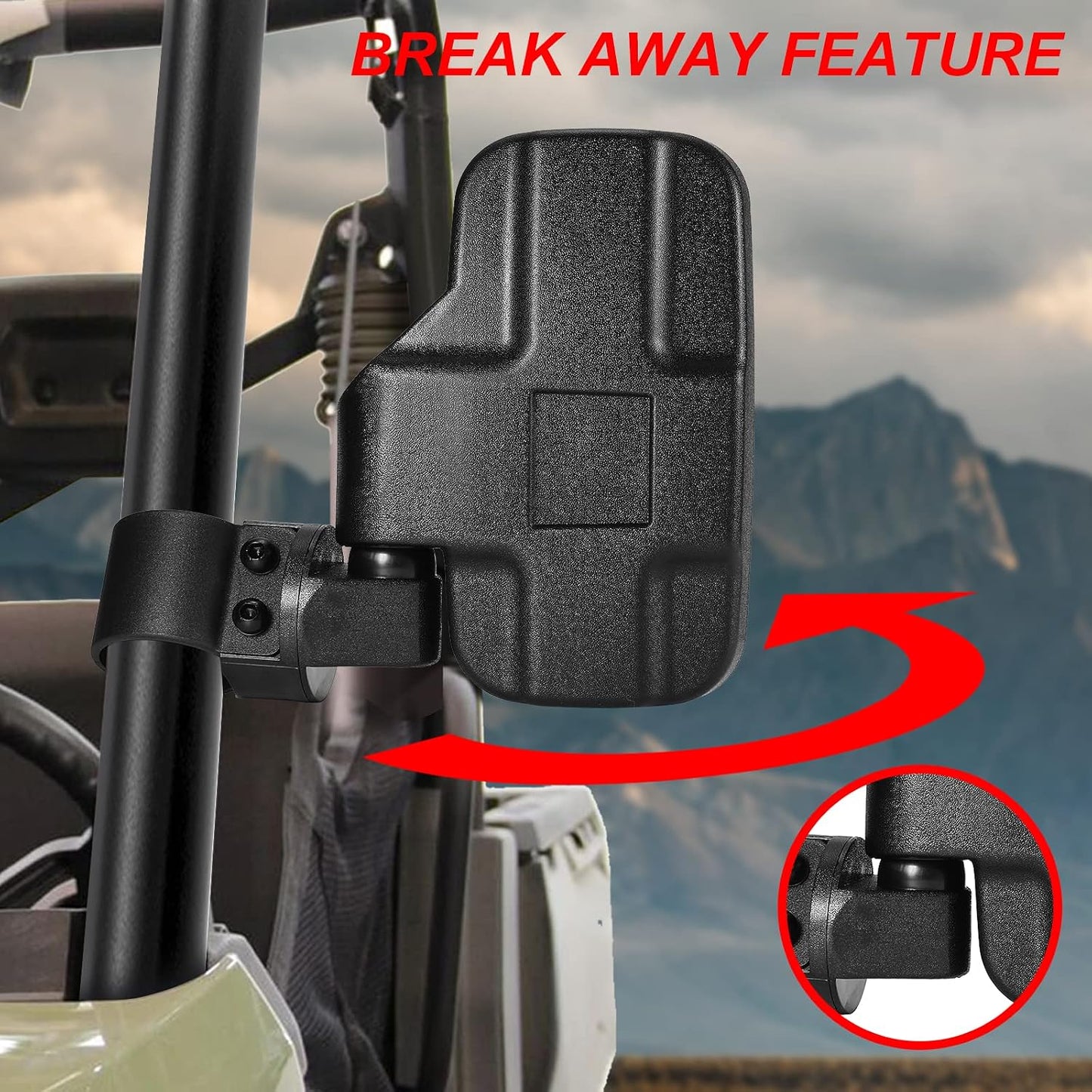 Espejos laterales UTV ajustables 1.75-2pulg Polaris RZR Can Am