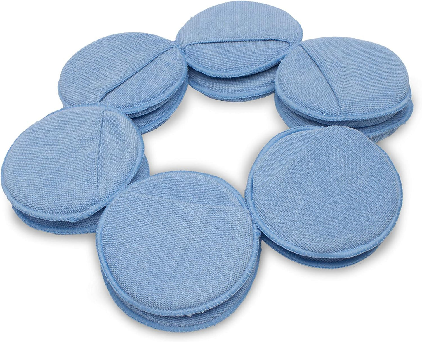 Aplicador cera microfibra azul con espuma bolsillo dedos 12 pzas