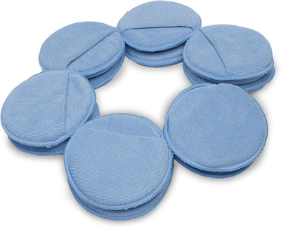 Aplicador cera microfibra azul con espuma bolsillo dedos 12 pzas