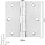 30 Bisagras Cuadradas Níquel Cepillado 3.5" Puerta