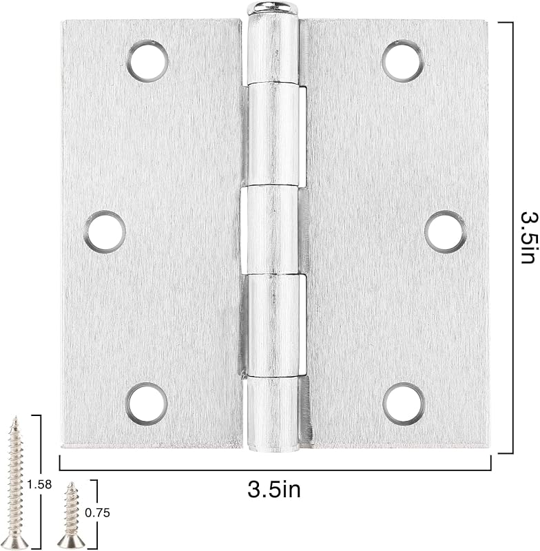30 Bisagras Cuadradas Níquel Cepillado 3.5" Puerta