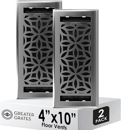 Rejilla suelo 4x10pulg acero inox níquel cepillado