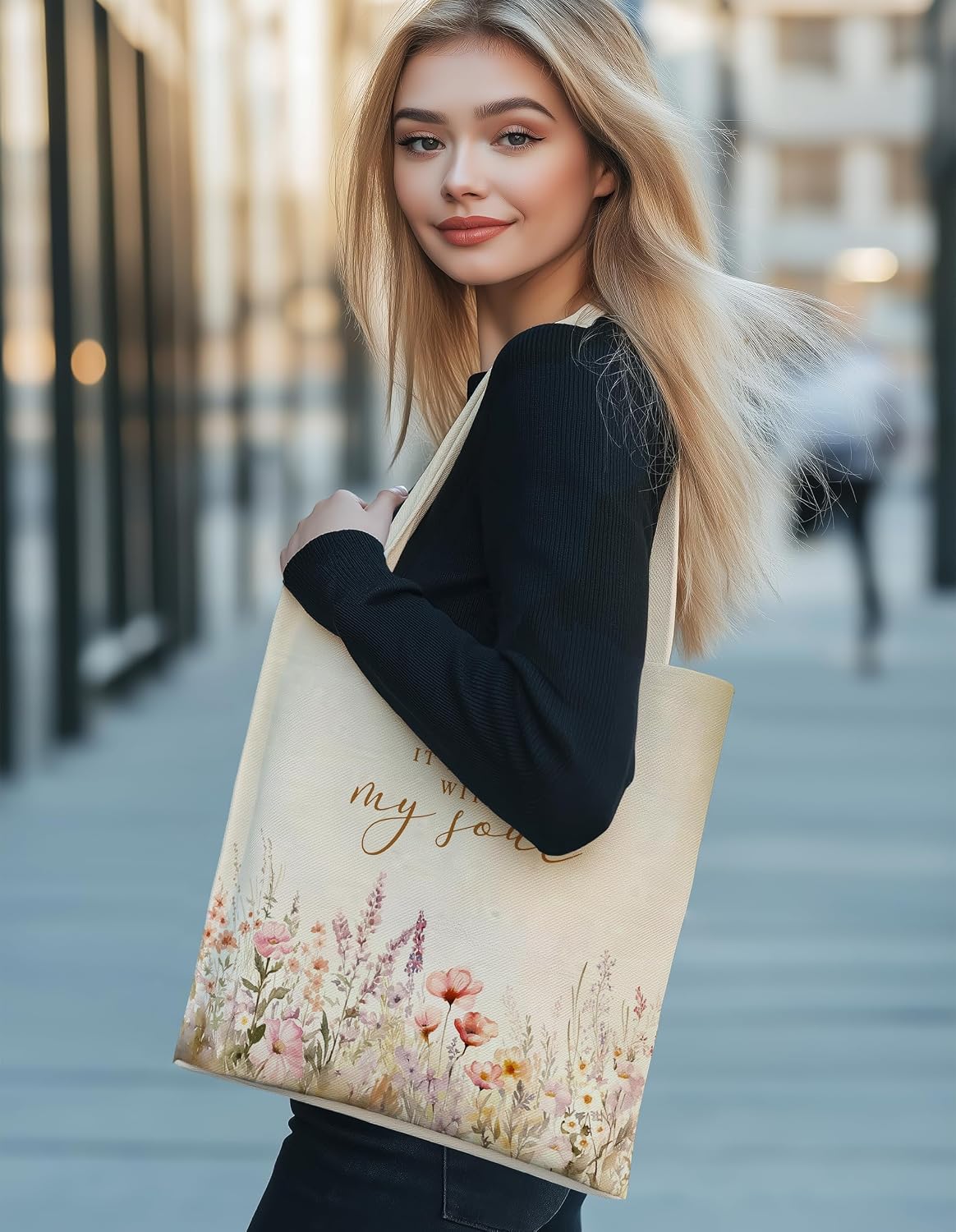 Bolsas lona reutilizables regalo mujer