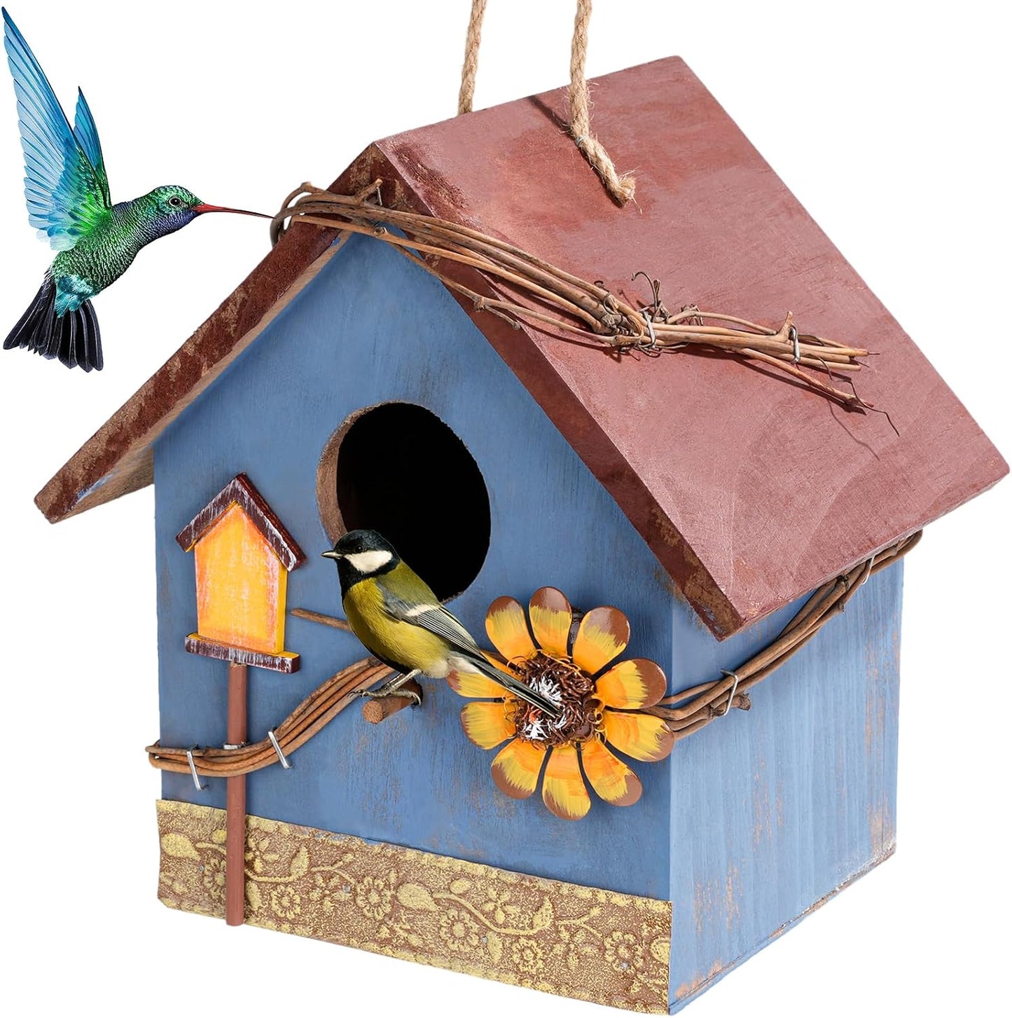 Casas para pájaros de madera colgantes para exteriores