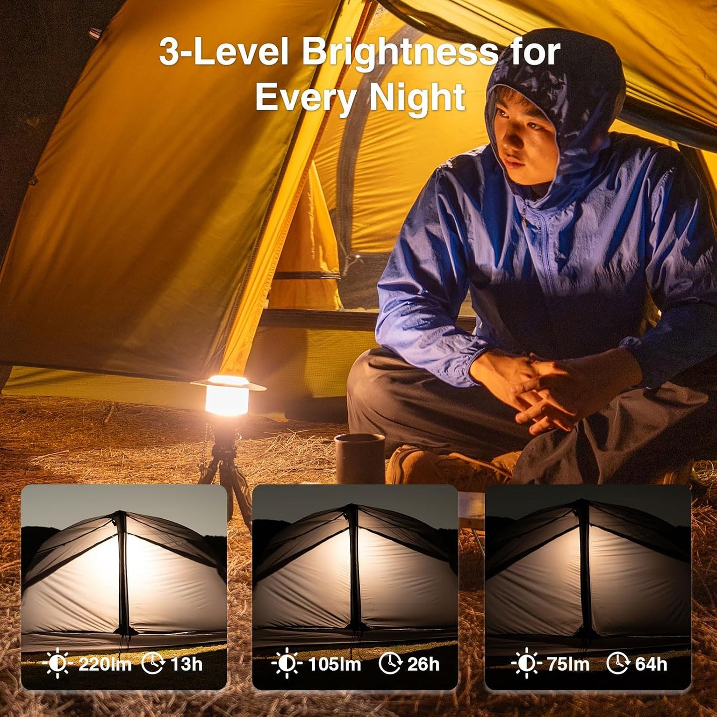 Linterna LED recargable 4500mAh 64h impermeable