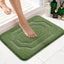 Alfombras baño antideslizantes peludas 16x24pulg color verde
