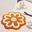 Alfombra baño flores naranja microfibra antiderrap