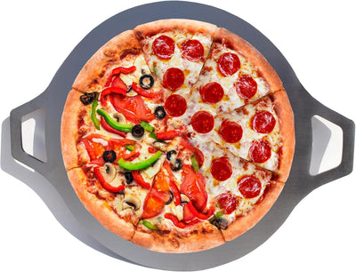 Piedra pizza acero para horno parrilla con asas dobles