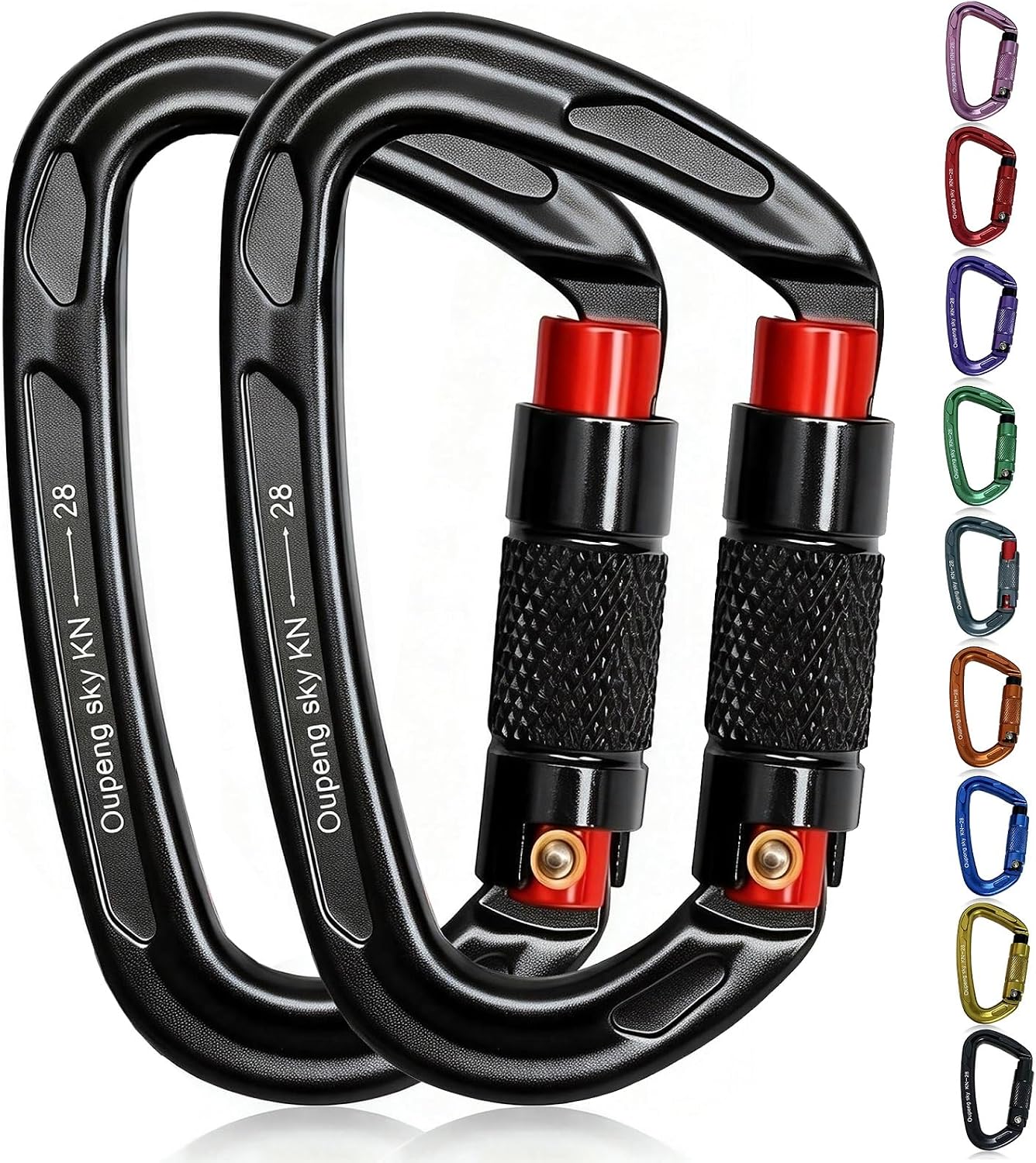 Clips mosquetón bloqueo automático 28KN llaveros campamento