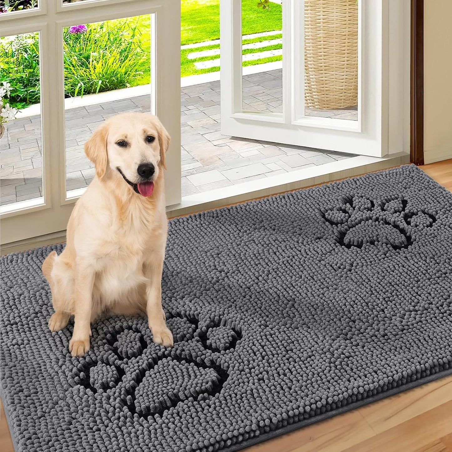 Tapete entrada interior 60x36" antiderrap gris
