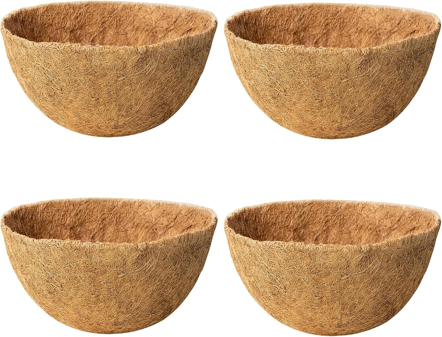 4 Forros Coco 12pulg para Cestas Colgantes Redondos
