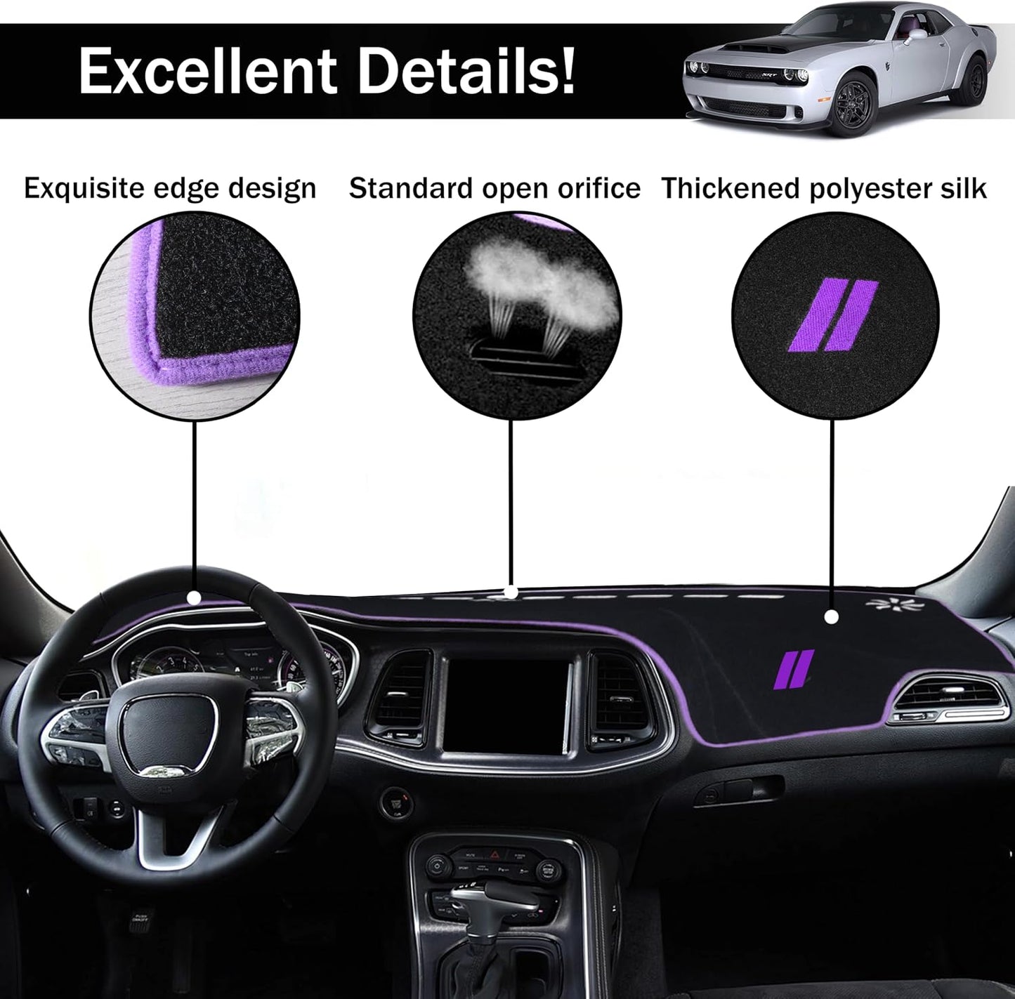 Cubierta salpicadero Dodge Challenger 2015 antiderrap UV