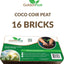 Ladrillos coco orgánico 22.93oz x16 Baja CE jardinería
