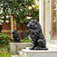 Estatua león sentado protector jardín 52.7cm negro