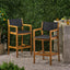 Taburetes acacia malla exterior set 2 teca y negro