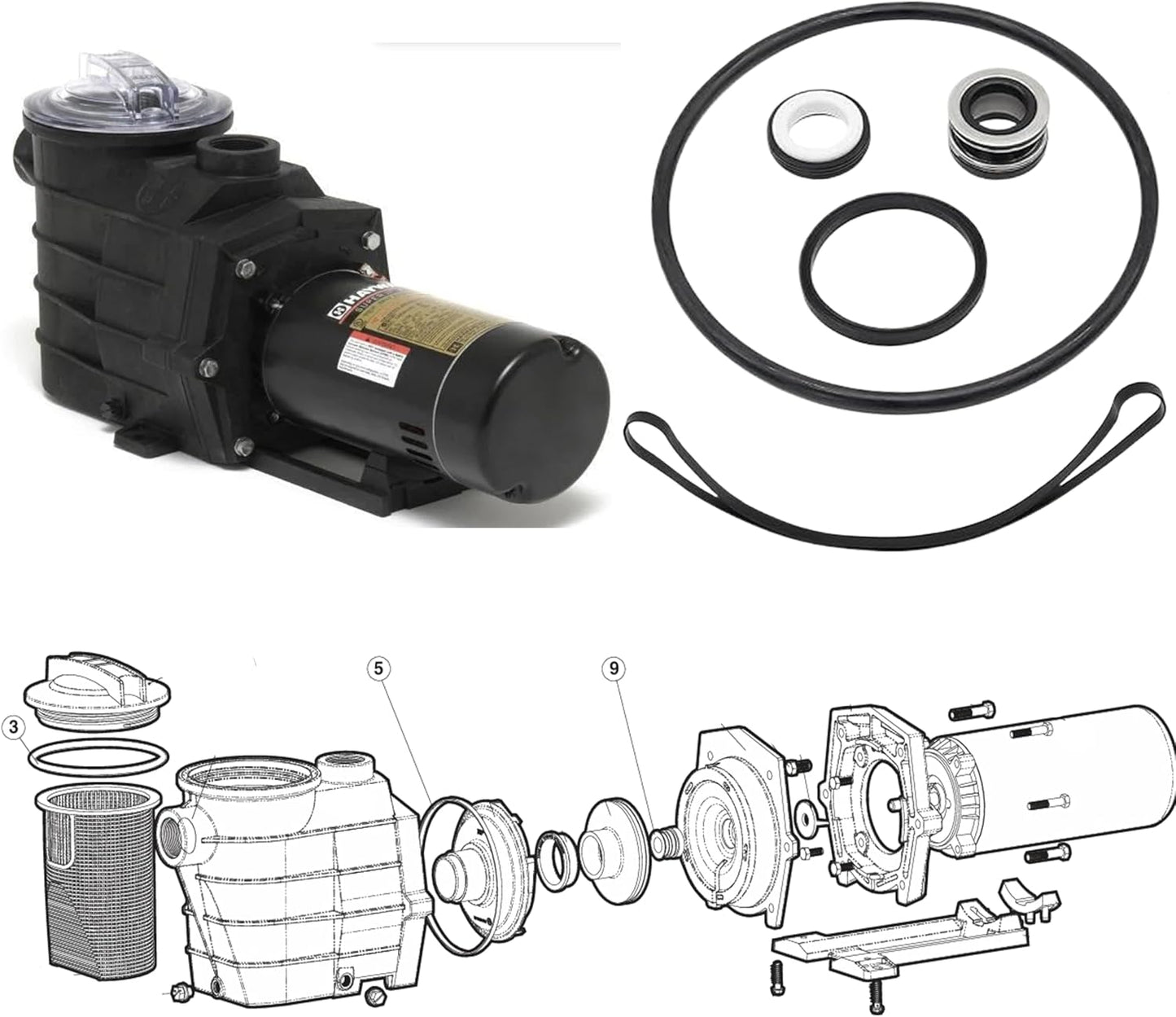 Kit junta tórica repuesto bomba Hayward Hydramax II