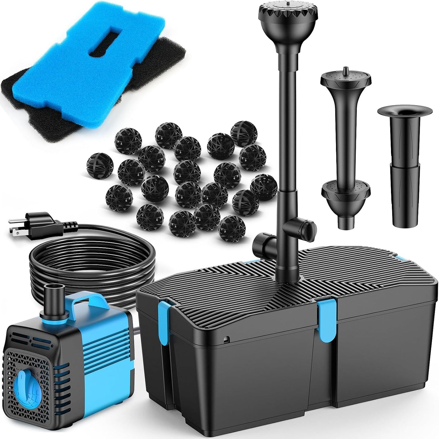 Filtro estanque con bomba 50W 660GPH ajustable para koi y jardín