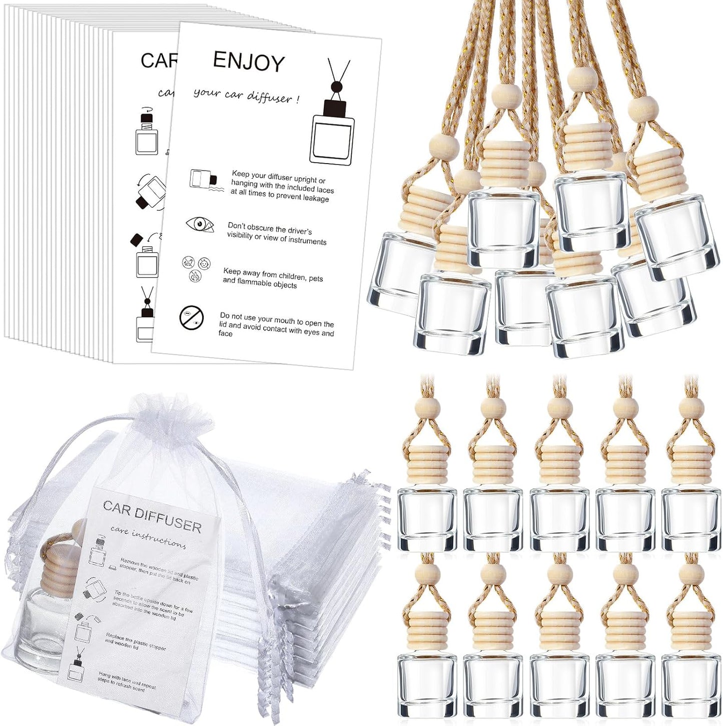 25 Set Ambientador Coche Colgante con Difusor