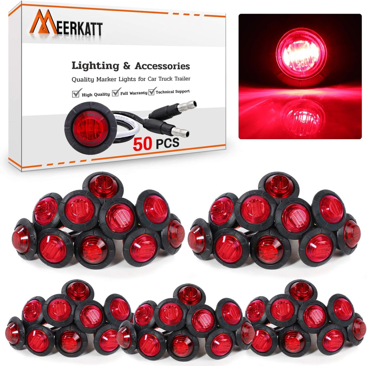 Luz indicadora LED roja botón marcador lateral 12V