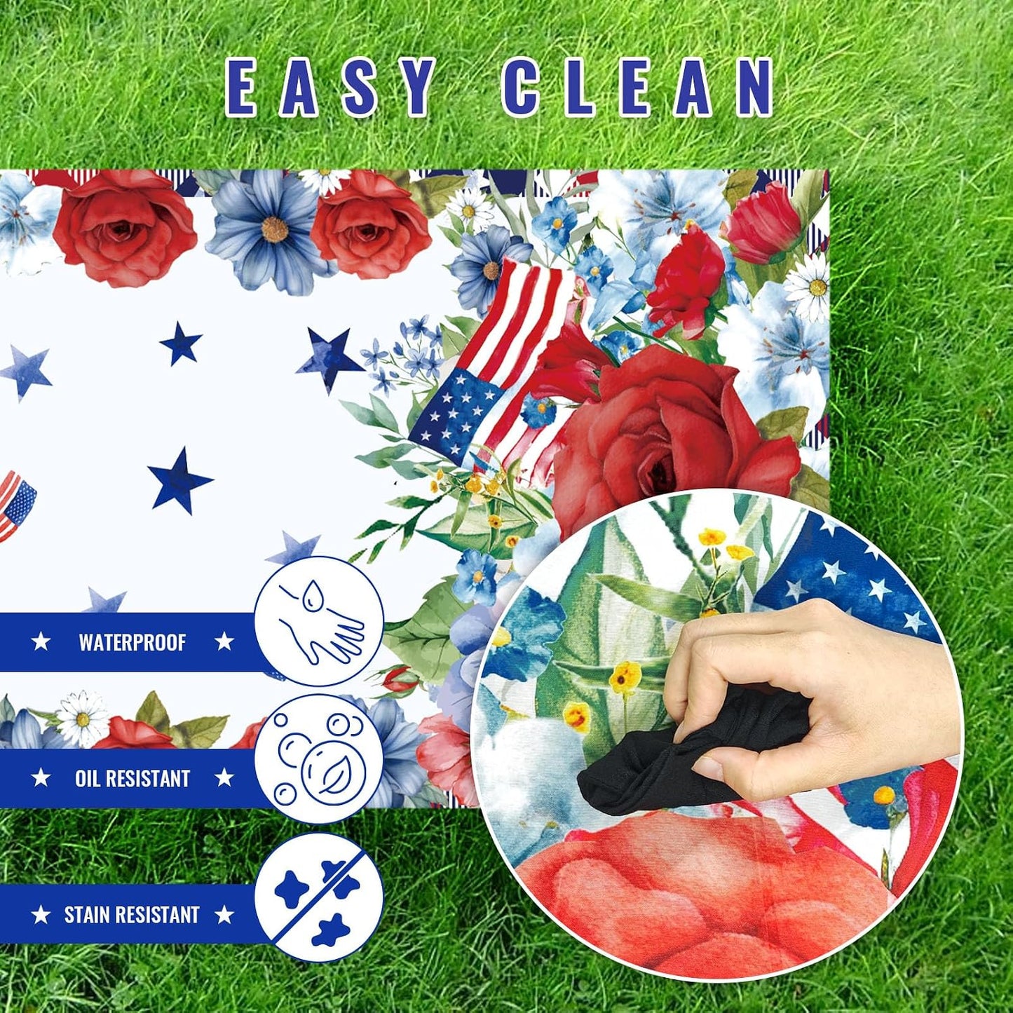 Set fundas mesa picnic bandera USA ajustable impermeable