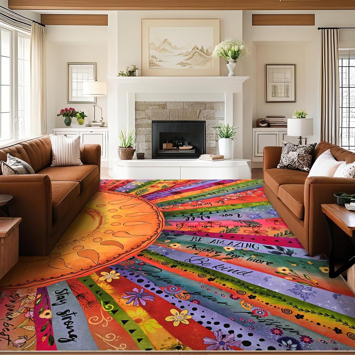 Alfombra área solar 8x10ft sala dormitorio antiderrap suave