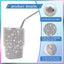 Vaso chupito brillante 3oz con pajita pedrería diamante
