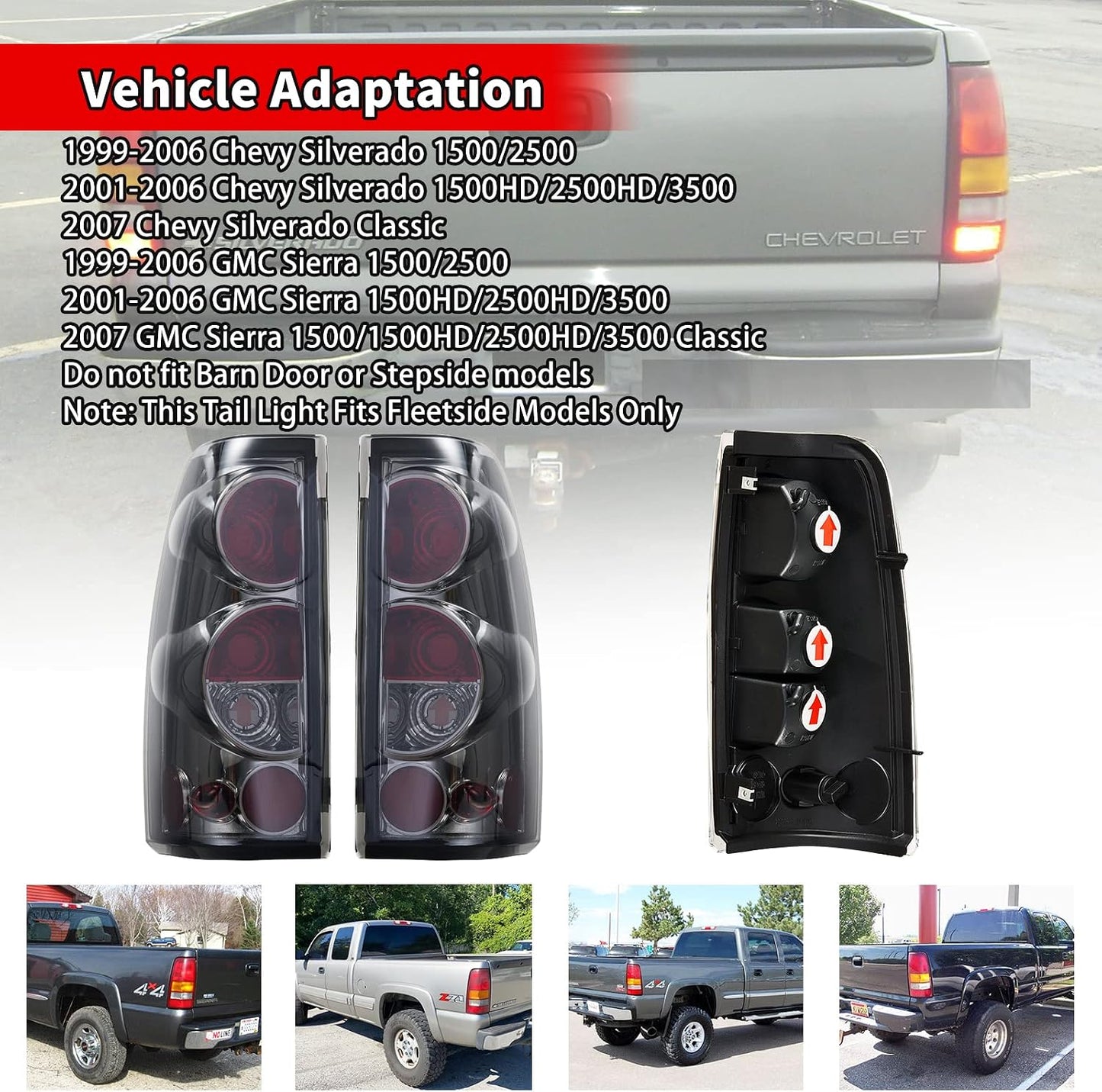 Luces traseras Chevy Silverado 99-06 cromado 2uds