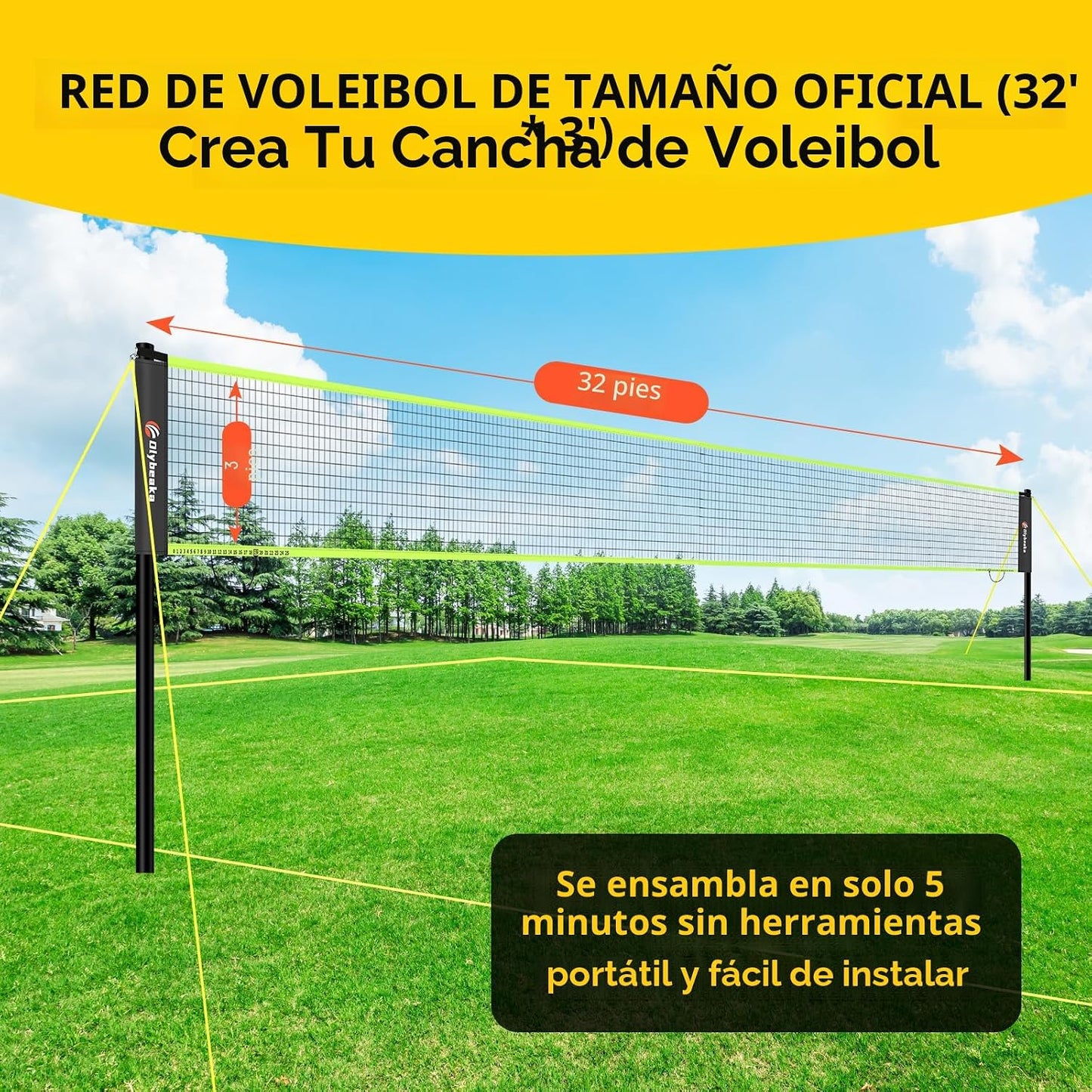 Set voleibol portátil con poste ajustable y bolsa
