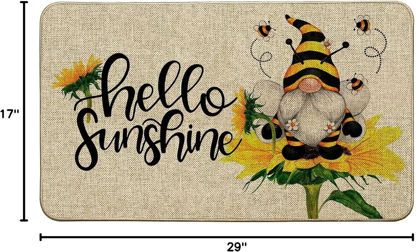 Tapete girasol antideslizante 17x29pulg decorativo entrada cocina