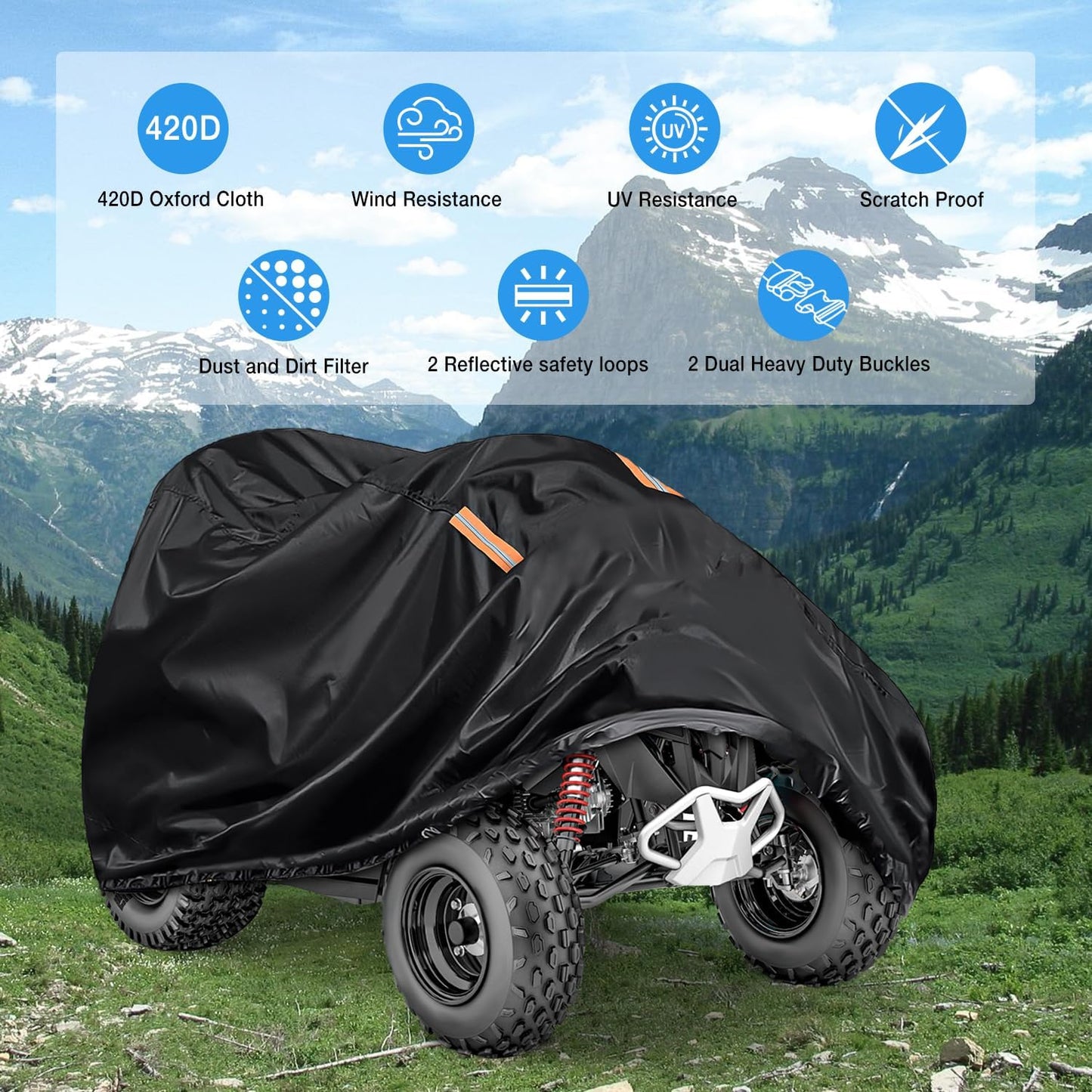 Funda ATV Impermeable 420D Ripstop 4 Ruedas UV Kawasaki