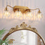Lámpara baño vintage 4 luces doradas acabado latón antiguo