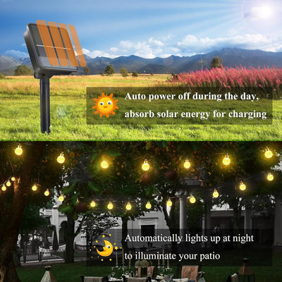 Guirnalda LED solares impermeables 36pies 8modos decoración jardín