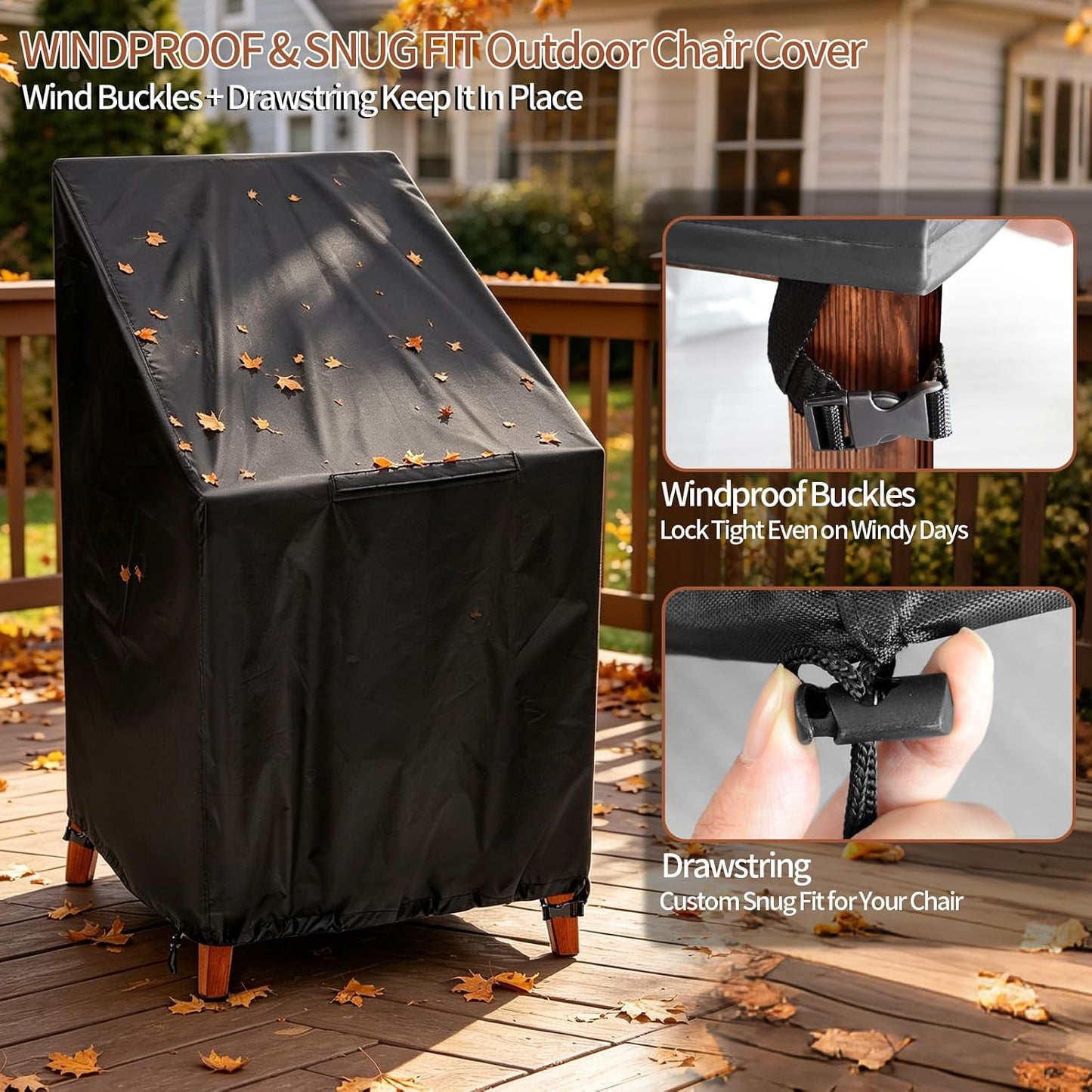 Fundas sillas exterior impermeables apilables 2 pzas