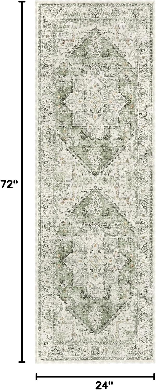 Alfombra larga 2x6ft antiderrap color salvia baño cocina
