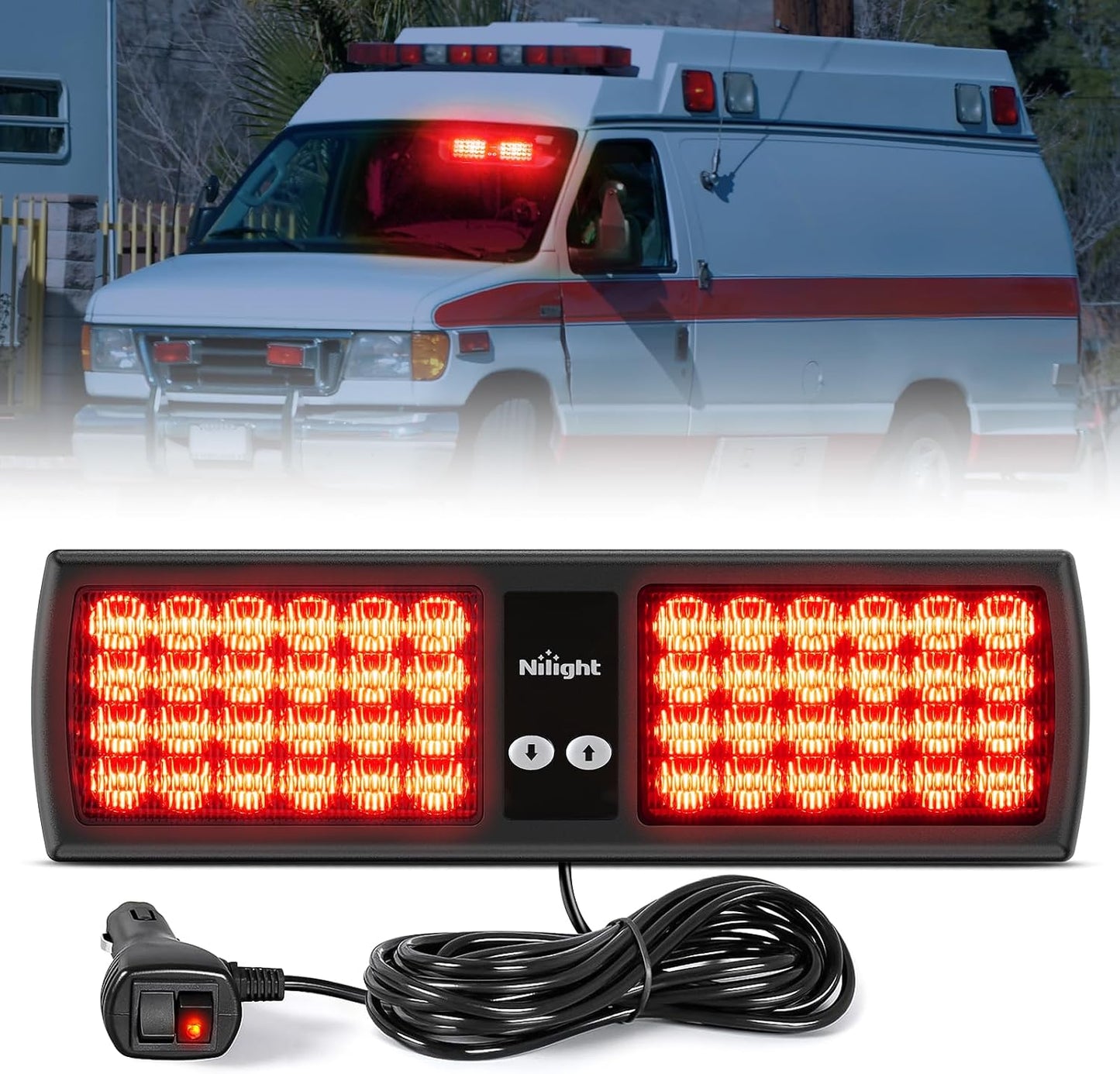 Luces estroboscópicas rojo 48LED para policía bomberos