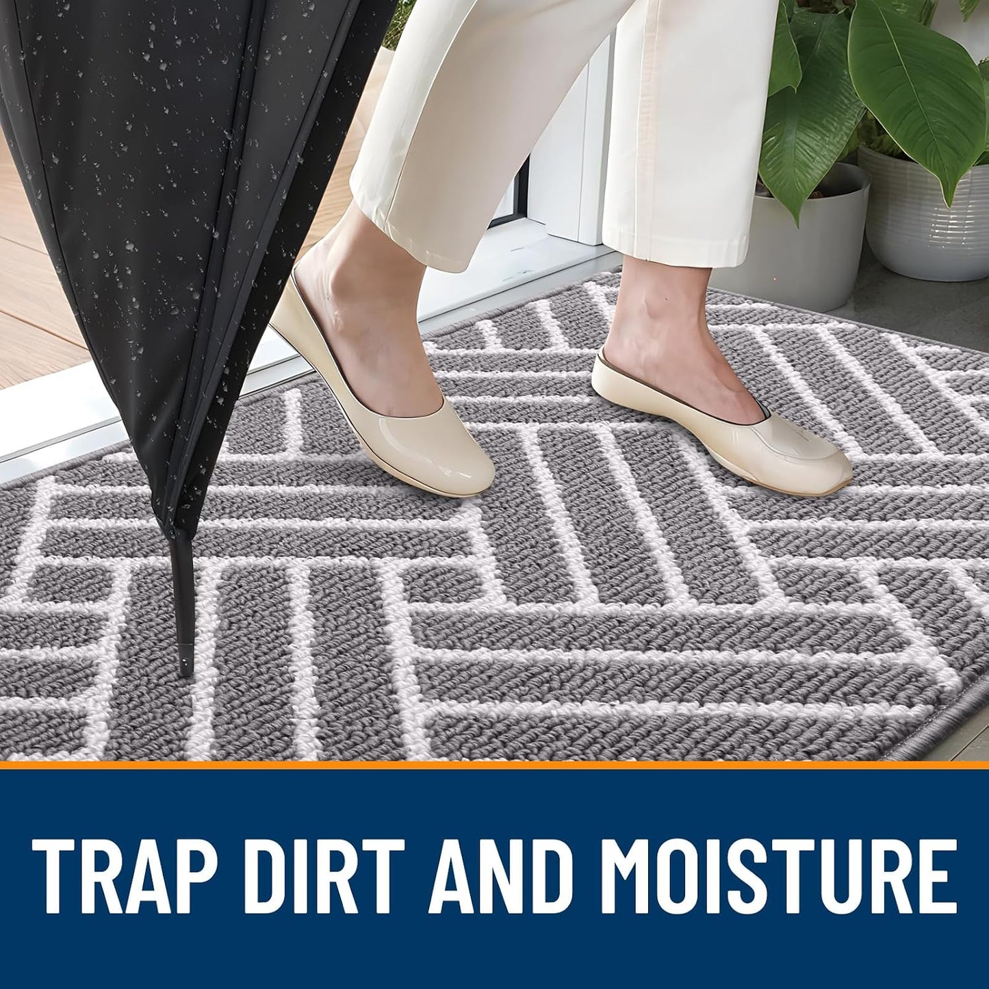 Alfombra interior 59x35" antiderrap con respaldo goma