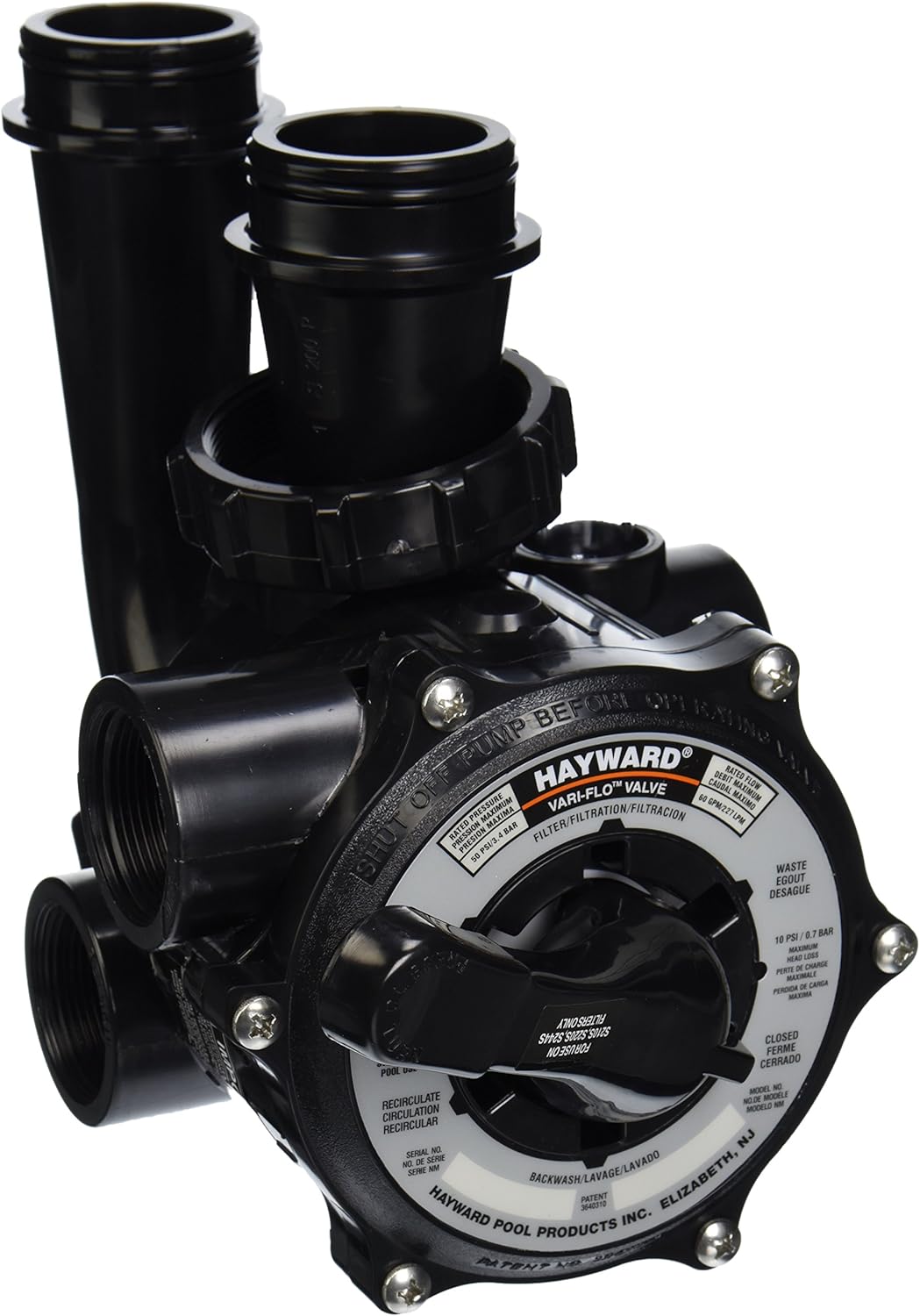 Válvula control Hayward SP0710X62 negro con manómetro