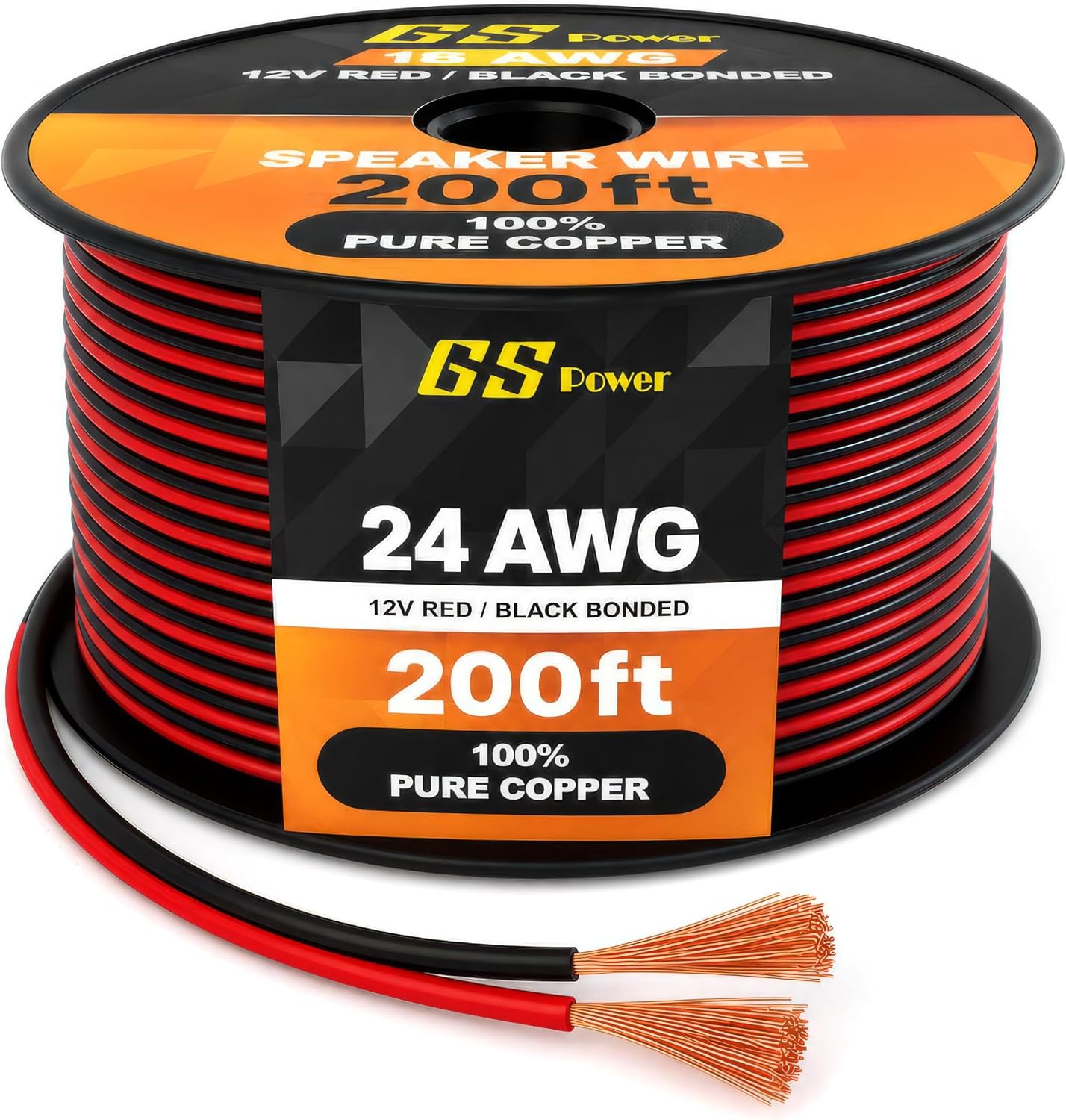 Cable altavoz 24 AWG cobre 99.9 % rojo y negro 15-60m