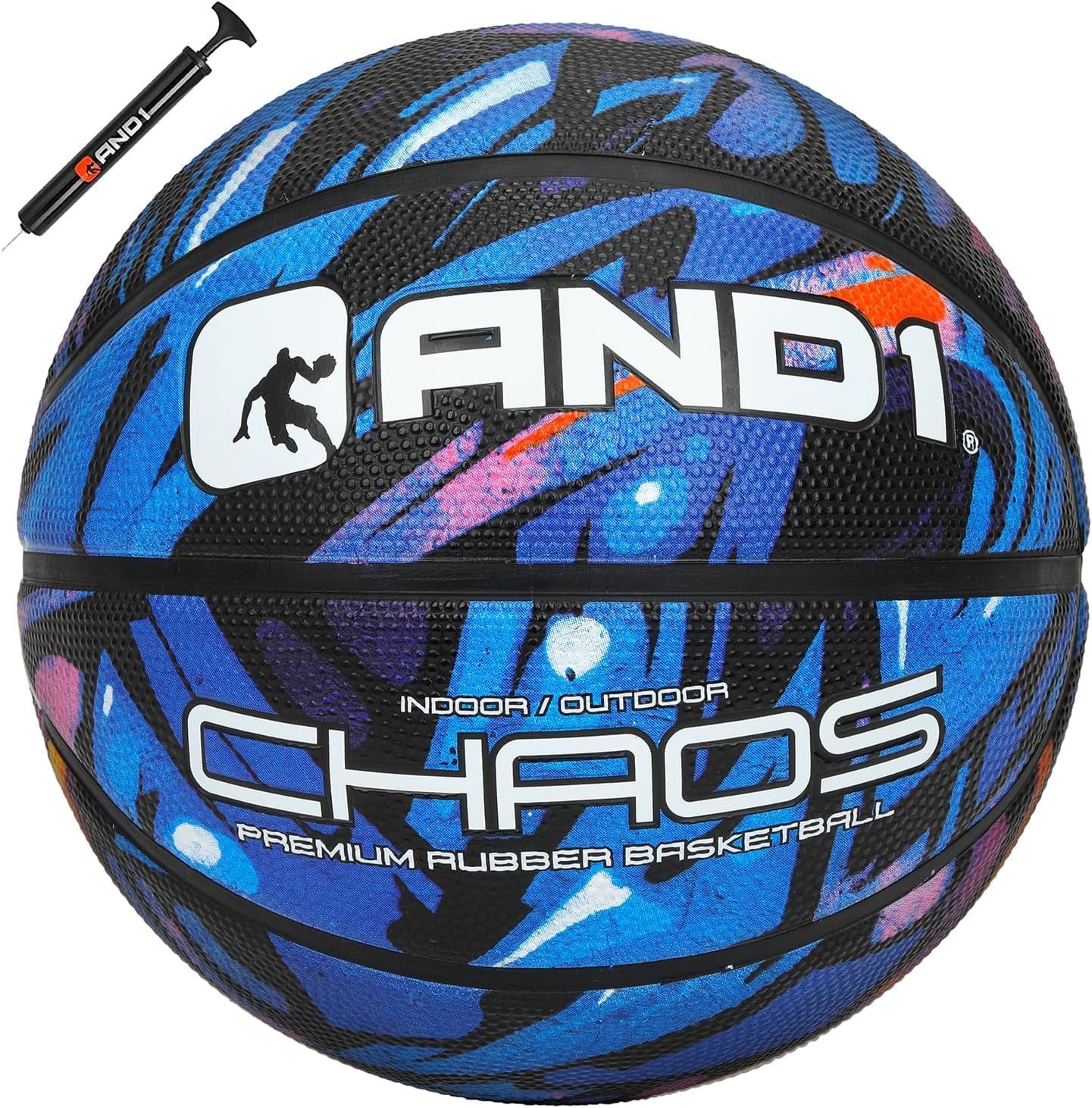 Balón baloncesto goma Chaos desinflado con bomba