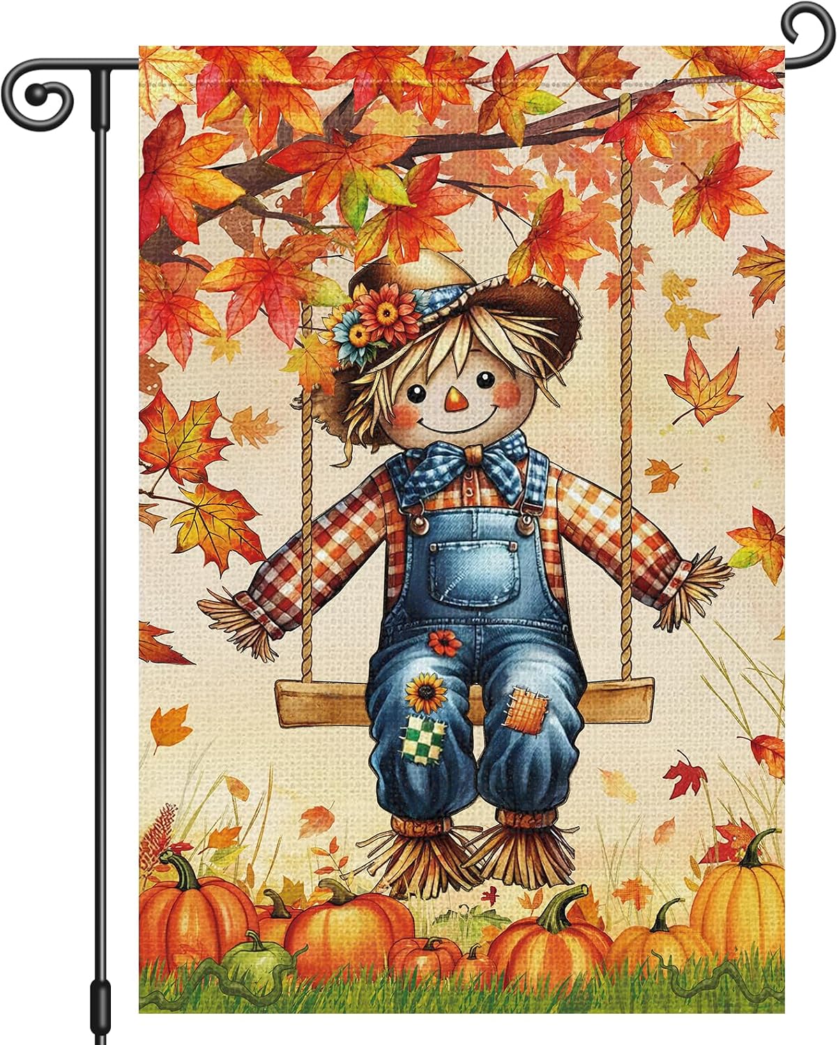 Bandera otoño jardín 12x18pulg doble cara bienvenida
