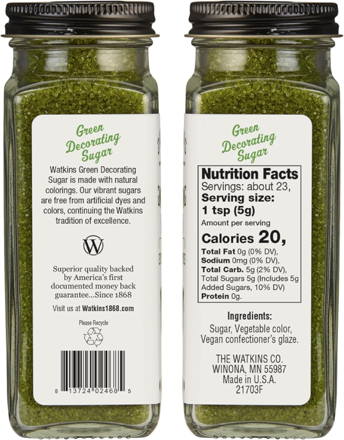 Azúcar verde decorativo sin tintes 4.2oz pack 1