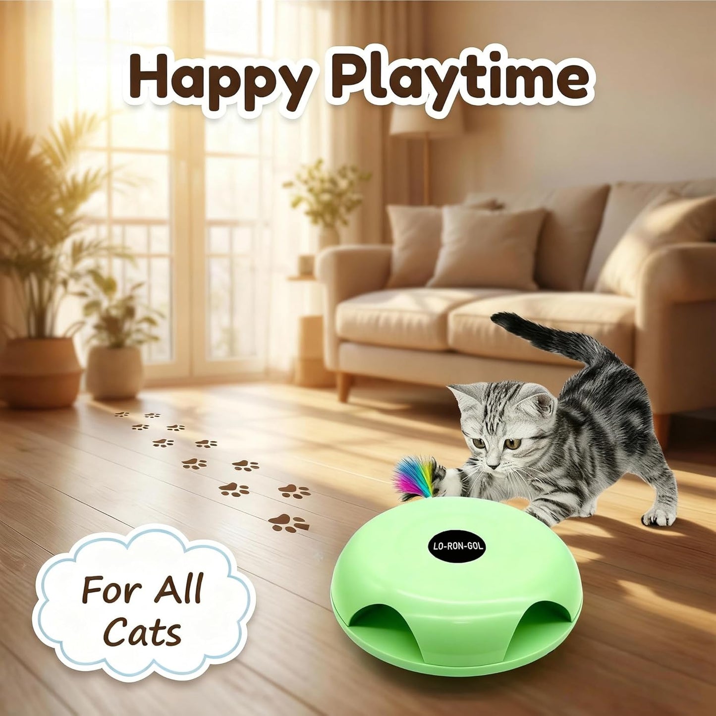 Juguete gato Whack-a-Mole plumas hongo estimulación cognitiva