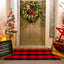 Alfombra Navidad 24x51pulg algodón tejida a mano entrada