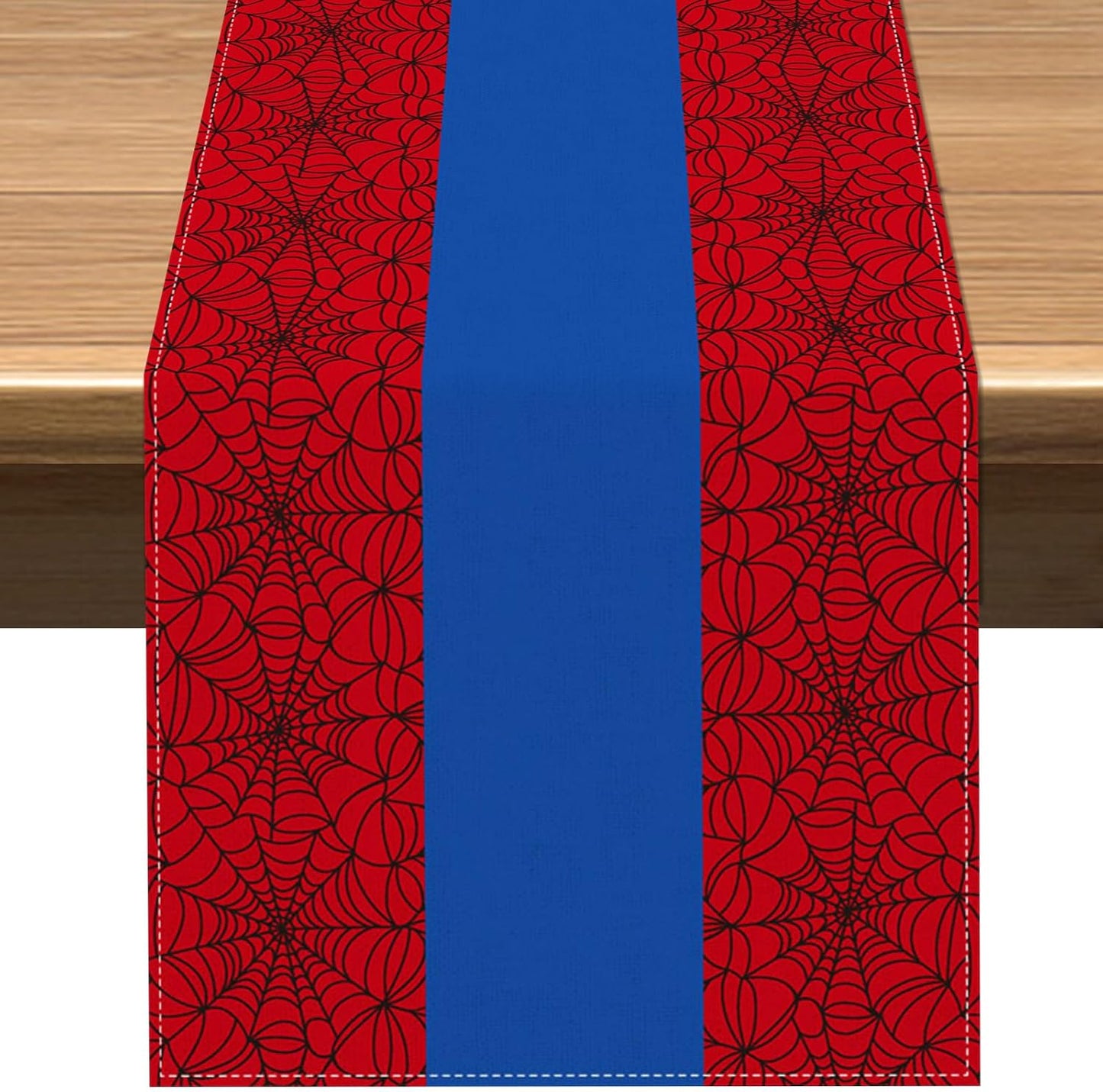 Camino mesa telaraña roja Halloween 13x72pulg patrón 2