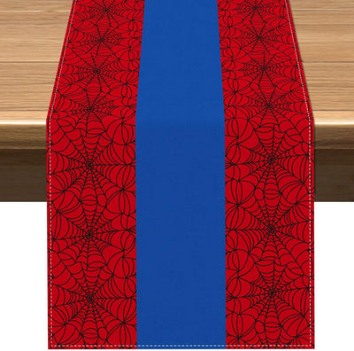 Camino mesa telaraña roja Halloween 13x72pulg patrón 2