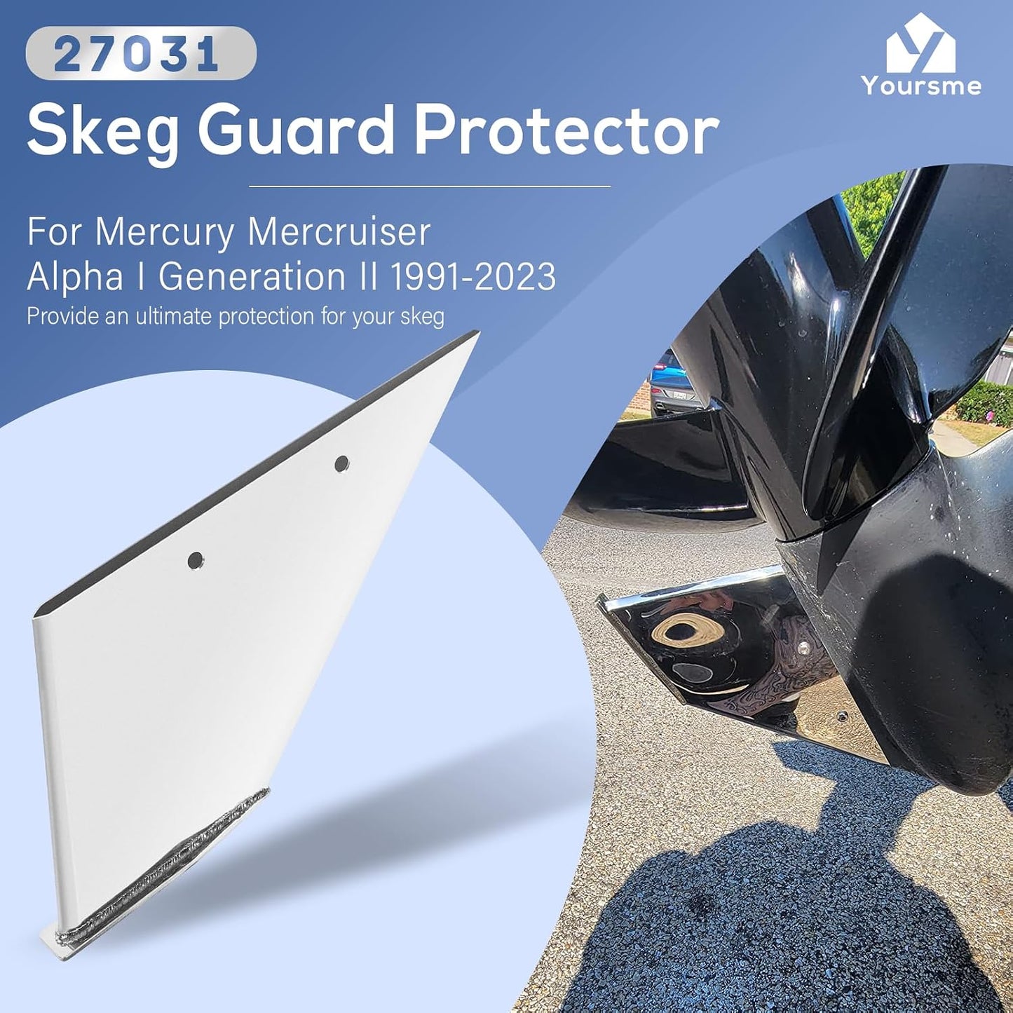 Kit protector skeg acero inox para Mercury Alpha I Gen II