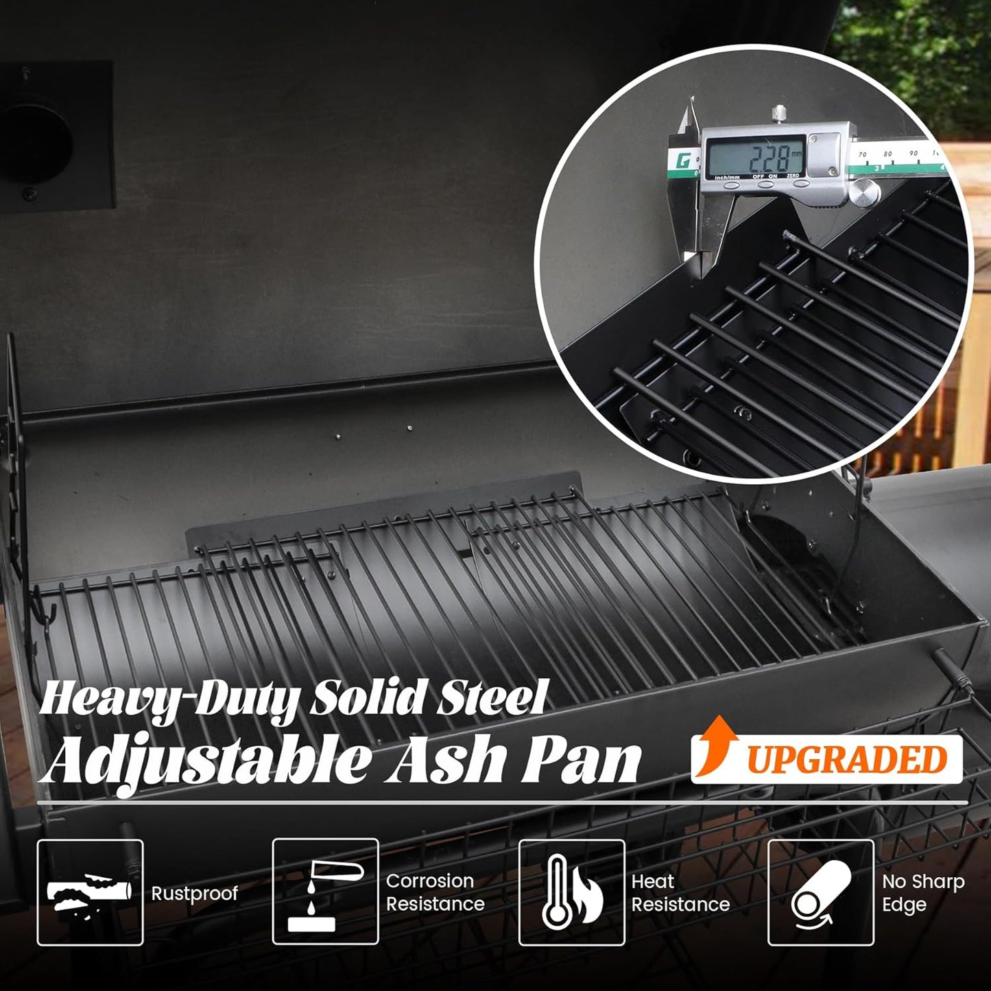 Bandeja ceniza ajustable para grill Charbroil 60-90cm